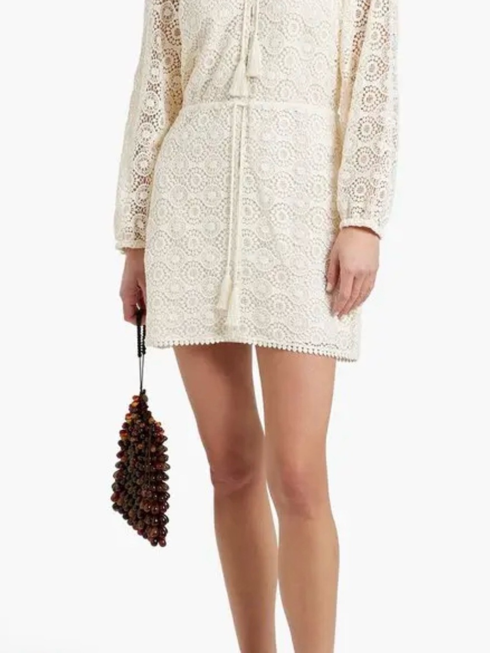 Frame Denim Cream Crochet Mini Skirt
